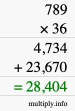 How to calculate 789 times 36 using long multiplication How to calculate 789 times 36 using long multiplication