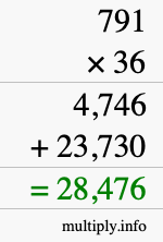 How to calculate 791 times 36 using long multiplication How to calculate 791 times 36 using long multiplication