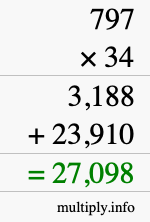 How to calculate 797 times 34 using long multiplication How to calculate 797 times 34 using long multiplication