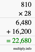 How to calculate 810 times 28 using long multiplication How to calculate 810 times 28 using long multiplication