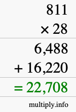 How to calculate 811 times 28 using long multiplication How to calculate 811 times 28 using long multiplication