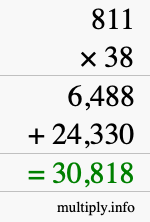 How to calculate 811 times 38 using long multiplication How to calculate 811 times 38 using long multiplication