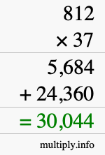 How to calculate 812 times 37 using long multiplication