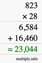 How to calculate 823 times 28 using long multiplication How to calculate 823 times 28 using long multiplication