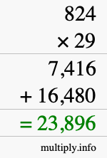 How to calculate 824 times 29 using long multiplication How to calculate 824 times 29 using long multiplication