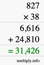 How to calculate 827 times 38 using long multiplication How to calculate 827 times 38 using long multiplication