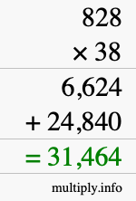 How to calculate 828 times 38 using long multiplication How to calculate 828 times 38 using long multiplication