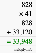 How to calculate 828 times 41 using long multiplication How to calculate 828 times 41 using long multiplication