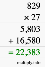 How to calculate 829 times 27 using long multiplication How to calculate 829 times 27 using long multiplication
