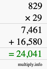 How to calculate 829 times 29 using long multiplication How to calculate 829 times 29 using long multiplication
