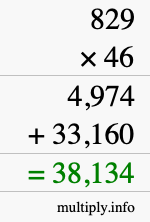 How to calculate 829 times 46 using long multiplication