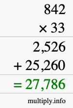 How to calculate 842 times 33 using long multiplication How to calculate 842 times 33 using long multiplication
