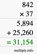 How to calculate 842 times 37 using long multiplication How to calculate 842 times 37 using long multiplication