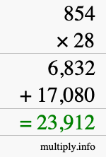 How to calculate 854 times 28 using long multiplication How to calculate 854 times 28 using long multiplication