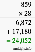How to calculate 859 times 28 using long multiplication
