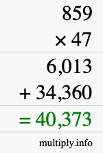 How to calculate 859 times 47 using long multiplication