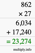 How to calculate 862 times 27 using long multiplication How to calculate 862 times 27 using long multiplication