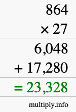 How to calculate 864 times 27 using long multiplication How to calculate 864 times 27 using long multiplication