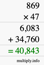 How to calculate 869 times 47 using long multiplication
