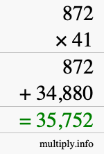 How to calculate 872 times 41 using long multiplication How to calculate 872 times 41 using long multiplication