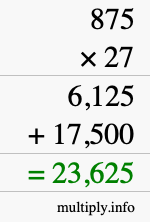 How to calculate 875 times 27 using long multiplication How to calculate 875 times 27 using long multiplication