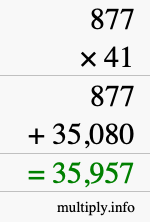 How to calculate 877 times 41 using long multiplication How to calculate 877 times 41 using long multiplication