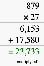 How to calculate 879 times 27 using long multiplication How to calculate 879 times 27 using long multiplication