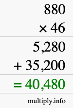 How to calculate 880 times 46 using long multiplication How to calculate 880 times 46 using long multiplication