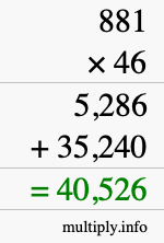 How to calculate 881 times 46 using long multiplication How to calculate 881 times 46 using long multiplication