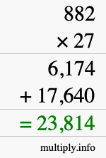 How to calculate 882 times 27 using long multiplication How to calculate 882 times 27 using long multiplication