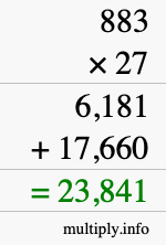 How to calculate 883 times 27 using long multiplication How to calculate 883 times 27 using long multiplication