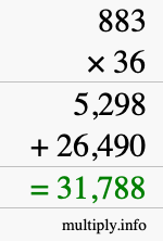 How to calculate 883 times 36 using long multiplication How to calculate 883 times 36 using long multiplication