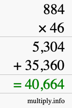 How to calculate 884 times 46 using long multiplication How to calculate 884 times 46 using long multiplication