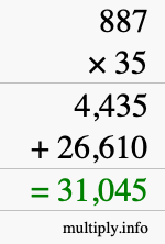 How to calculate 887 times 35 using long multiplication How to calculate 887 times 35 using long multiplication