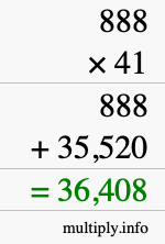 How to calculate 888 times 41 using long multiplication How to calculate 888 times 41 using long multiplication
