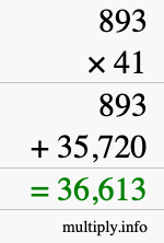 How to calculate 893 times 41 using long multiplication How to calculate 893 times 41 using long multiplication
