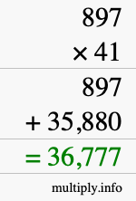 How to calculate 897 times 41 using long multiplication How to calculate 897 times 41 using long multiplication