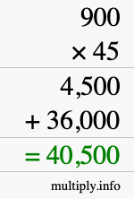 How to calculate 900 times 45 using long multiplication How to calculate 900 times 45 using long multiplication