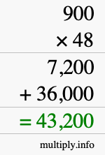How to calculate 900 times 48 using long multiplication How to calculate 900 times 48 using long multiplication