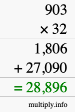 How to calculate 903 times 32 using long multiplication How to calculate 903 times 32 using long multiplication