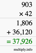 How to calculate 903 times 42 using long multiplication