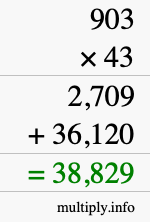 How to calculate 903 times 43 using long multiplication