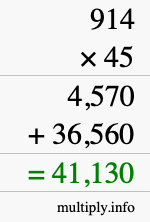 How to calculate 914 times 45 using long multiplication How to calculate 914 times 45 using long multiplication