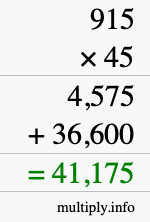 How to calculate 915 times 45 using long multiplication How to calculate 915 times 45 using long multiplication