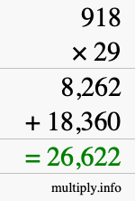 How to calculate 918 times 29 using long multiplication How to calculate 918 times 29 using long multiplication