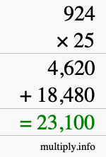 How to calculate 924 times 25 using long multiplication How to calculate 924 times 25 using long multiplication