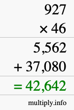 How to calculate 927 times 46 using long multiplication How to calculate 927 times 46 using long multiplication