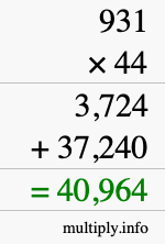 How to calculate 931 times 44 using long multiplication How to calculate 931 times 44 using long multiplication