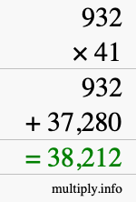 How to calculate 932 times 41 using long multiplication How to calculate 932 times 41 using long multiplication
