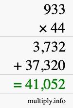 How to calculate 933 times 44 using long multiplication How to calculate 933 times 44 using long multiplication